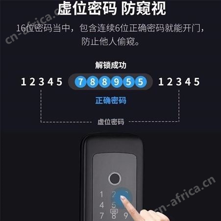 GKN格卡诺智能指纹锁C级锁芯USB充电6大开锁方式安全旋钮基础款