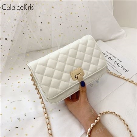 CaldiceKris单肩斜跨菱格链条包CK-B8490黑色