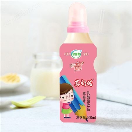 真奶优乳酸菌饮品草莓味200ml乳味饮料网红奶瓶装