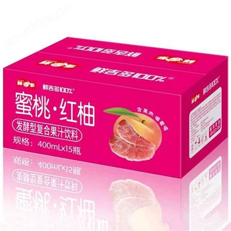 蜜桃红柚发酵型复合果汁饮料400mL果肉果汁商超渠道