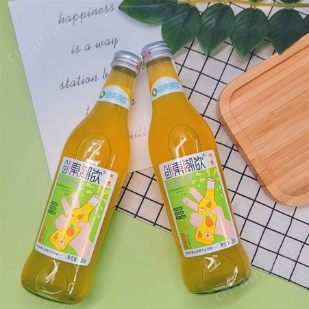 汽水凤梨味380ml玻璃瓶装夏季果味饮品商超渠道