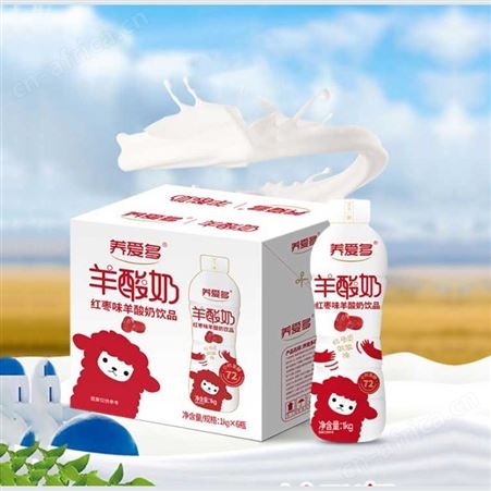 养爱多红枣味羊酸奶饮品1kgX6时尚营养美味