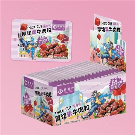 聚美合麻辣味厚切素牛肉粒零食有嚼劲豆制品吃货常温包装招商
