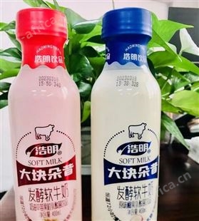 浩明大块朵昔发酵软牛奶草莓果粒乳酸菌饮品招商市场箱装400ml