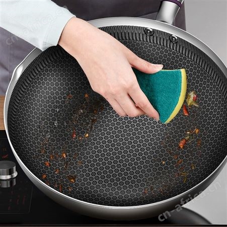 康巴赫炒锅家用加厚双层铁锅银行保险礼品30cm平底不粘锅