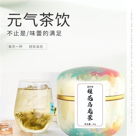 道养智桂花茶乌龙茶三角茶生茶浓香型组合饮品茶