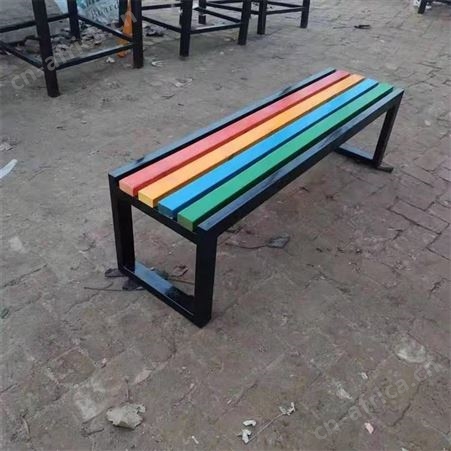 华丽体育厂家异形户外不锈钢长椅 铁艺公园椅 广场休闲椅 海棠木座椅排椅