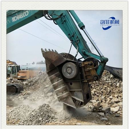 矿石建筑垃圾粉碎斗 移动制砂机 挖机多功能属具 上门送货