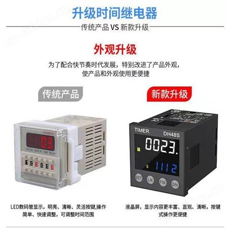 继电器数显高精度DH48S-S无限循环延时器220v24V时间继电器巧夺