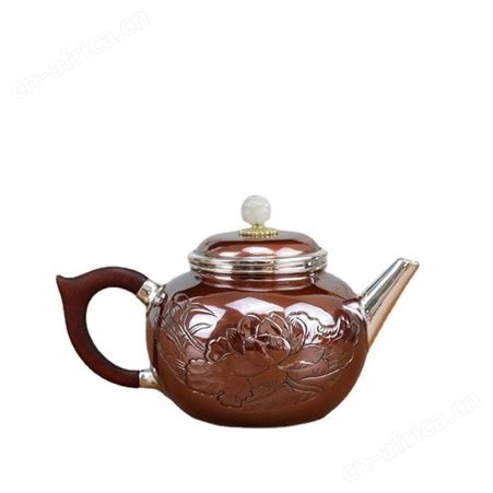 铜包银小茶壶999纯银功夫泡茶家用手工银壶茶具银器礼品