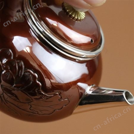 铜包银小茶壶999纯银功夫泡茶家用手工银壶茶具银器礼品