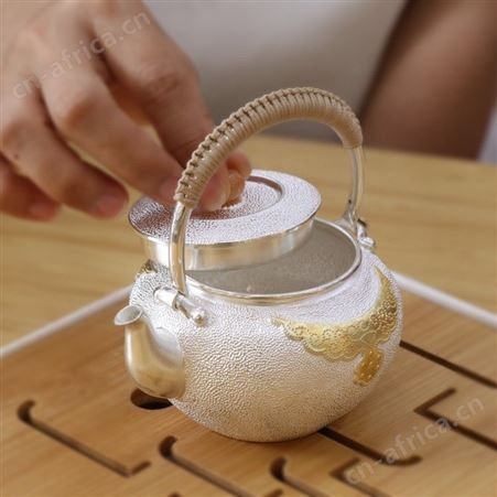 纯手工小银壶999纯银日本茶具家用烧水泡茶壶足银茶具礼品