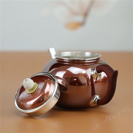 铜包银小茶壶999纯银功夫泡茶家用手工银壶茶具银器礼品