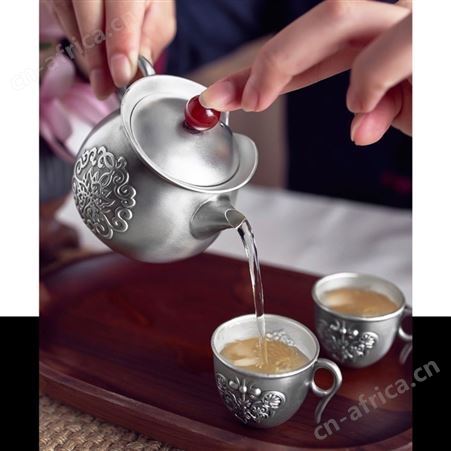 锦绣前程银器茶具套装 手工银壶 纯银999银茶壶 厂家批发