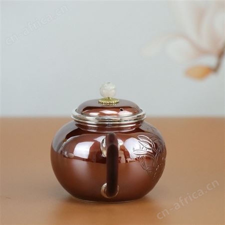 铜包银小茶壶999纯银功夫泡茶家用手工银壶茶具银器礼品