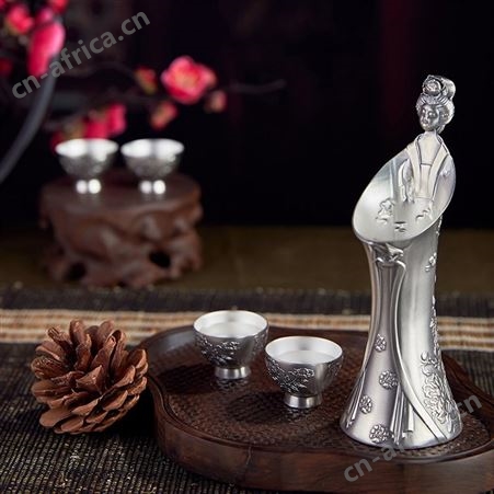 贵妃醉酒 银酒具套装999纯银酒杯酒壶套装 烫酒壶温酒器