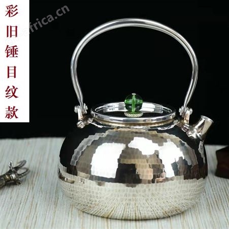 银壶纯银9999烧水壶纯手工一张银口打出纯银茶壶日本银壶