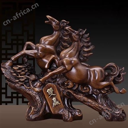 双赢马摆件马到成功客厅招财装饰品办公室桌摆设乔迁开业济南