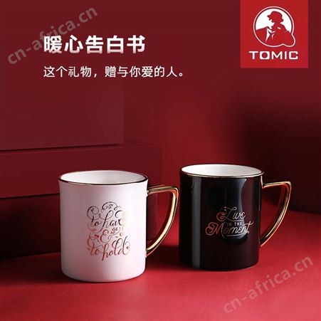 tomic特美刻乐茶北欧风描金陶瓷马克杯创意情侣水杯早餐咖啡杯子